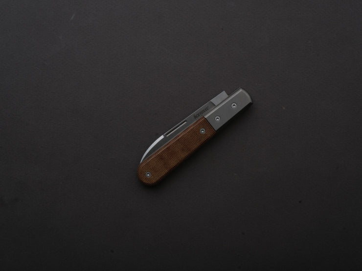 lionSTEEL - Folding Knife - Barlow - Roundhead - 65mm - M390 - Slip Joint - Natural Canvas