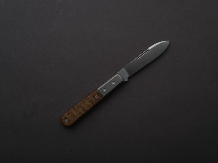 lionSTEEL - Folding Knife - Barlow - Roundhead - 65mm - M390 - Slip Joint - Natural Canvas