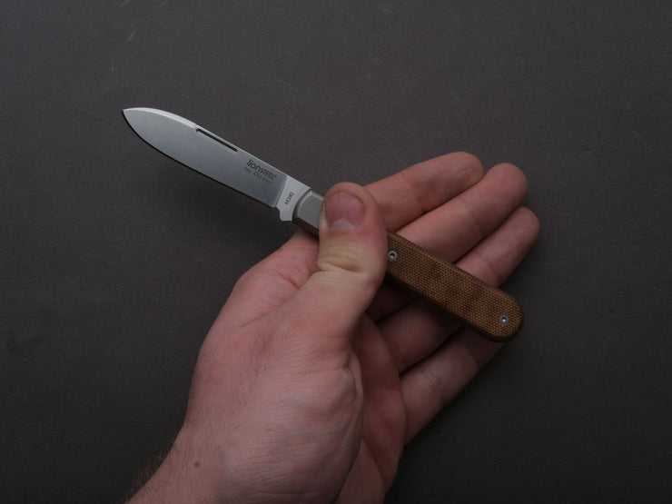 lionSTEEL - Folding Knife - Barlow - Roundhead - 65mm - M390 - Slip Joint - Natural Canvas