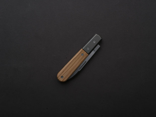 lionSTEEL - Folding Knife - Barlow - Roundhead - 65mm - M390 - Slip Joint - Olive w/ Metal Bolster