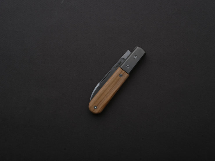 lionSTEEL - Folding Knife - Barlow - Roundhead - 65mm - M390 - Slip Joint - Olive w/ Metal Bolster