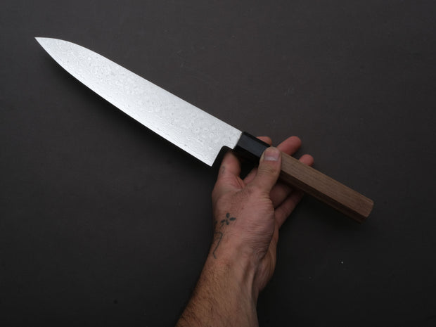 Hitohira - HG - Damascus - Gyuto - 210mm - Walnut Handle