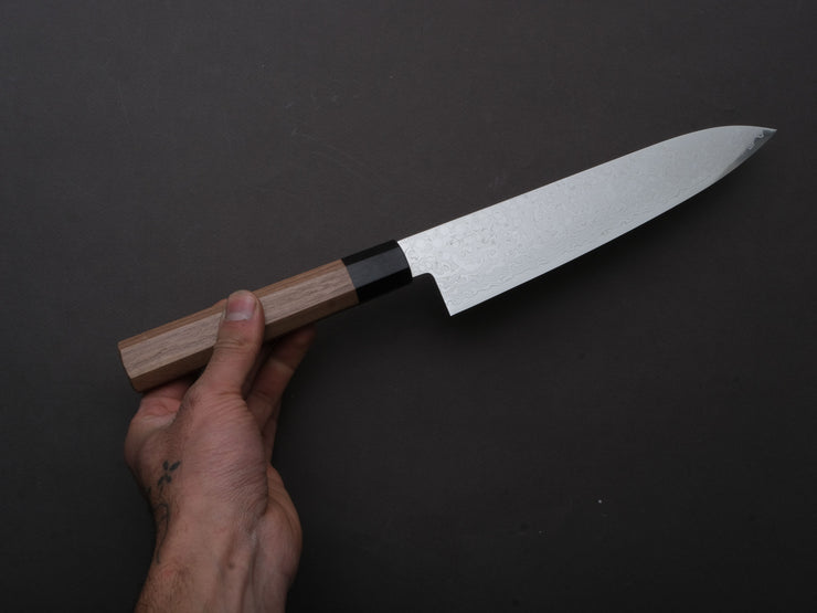 Hitohira - HG - Damascus - Gyuto - 210mm - Walnut Handle