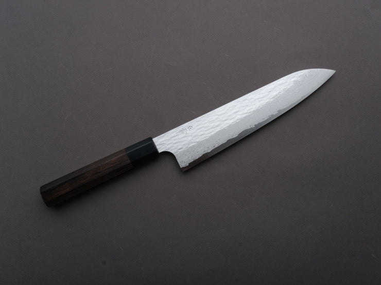 Nigara Hamono - VG XEOS - Tsuchime Damascus - Gyuto - 225mm - Ebony Handle