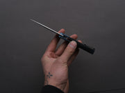 lionSTEEL - Folding Knife - Button Lock - Twain - MagnaCut - 80mm - Blue Titanium Handle w/ Carbon Fiber Inlay