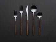 Belo Inox - Flatware - NEO Wood Place Setting - 5 Piece - Brushed Steel