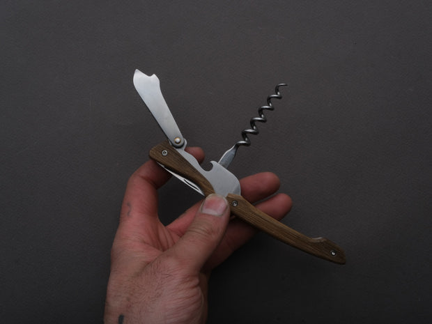 Chambriard - Sommelier/Wine Key - Le Thiers - "Paulee" - Wine Barrel Oak Wood Handle