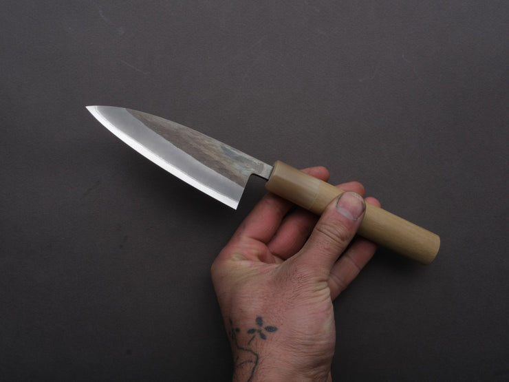 Hitohira - TD - Blue #2 - Stainless Clad - Kurouchi - Utility - 105mm - Magnolia Handle (D-Shaped)