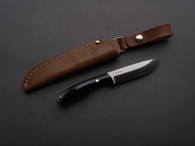 MOKI - Fixed Blade - Berg Pro Trail - 90mm - Linen Micarta Handle