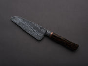 Zay Knives - 1095-15N20 - Coreless Mosiac Integral Damascus - Petty/Utility - 130mm - Black Palm Western