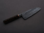 Zay Knives - 1095-15N20 - Coreless Mosiac Integral Damascus - Petty/Utility - 130mm - Black Palm Western