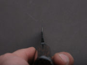 Zay Knives - 1095-15N20 - Coreless Mosiac Integral Damascus - Petty/Utility - 130mm - Black Palm Western