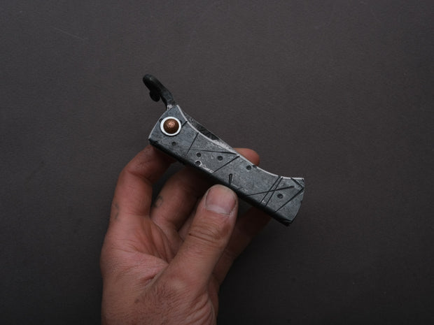 Zay Knives - Folding Knife - Higonokami - 1080 Carbon - 60mm - Stainless Handle - No. 6