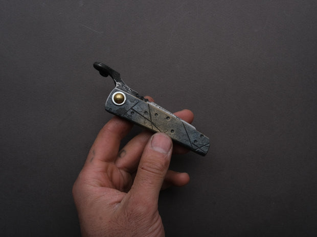 Zay Knives - Folding Knife - Higonokami - 1080 Carbon - 60mm - Stainless Handle - No. 7
