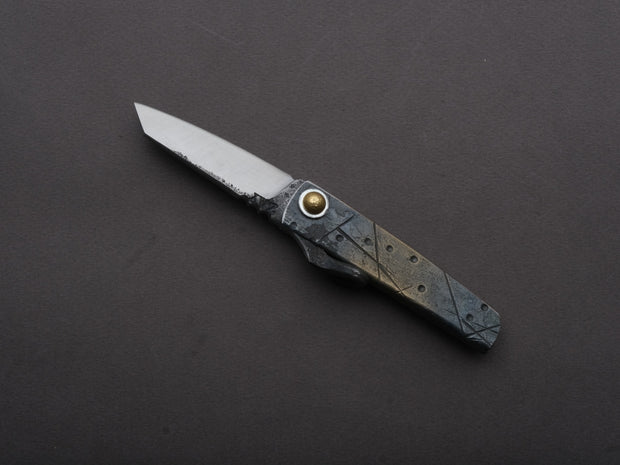 Zay Knives - Folding Knife - Higonokami - 1080 Carbon - 60mm - Stainless Handle - No. 7