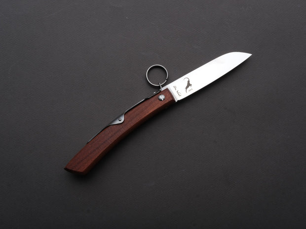 Windmühlenmesser - Folding - Ibex - Ratcheting Back Lock - Stainless - 100mm - Plum Wood