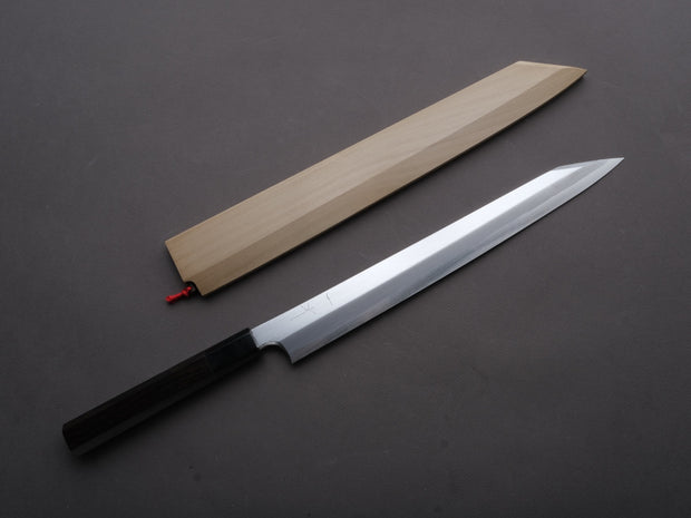 Hitohira - Togashi - White #1 - Tachi - Kiritsuke Yanagiba - 300mm - Ebony Handle (Saya)