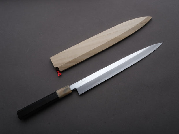 Hitohira - Tanaka x Manzo - White #2 - Yanagiba - 270mm - Ebony Handle - Saya