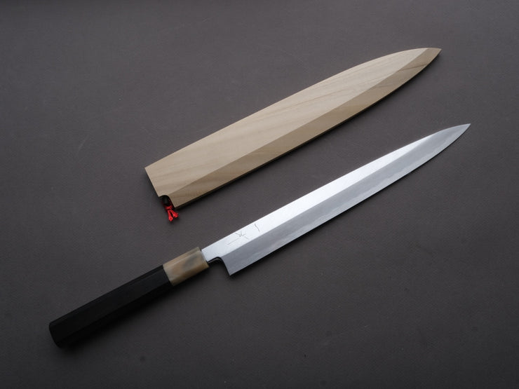 Hitohira - Tanaka x Manzo - White #2 - Yanagiba - 270mm - Ebony Handle - Saya