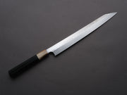 Hitohira - Togashi - White #1 - Sanbonsugi Mizu Honyaki - Kiritsuke Yanagiba - 300mm - Taihei Makassar Ebony Handle (Saya)