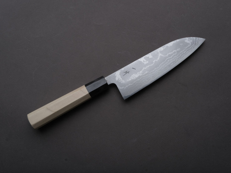 Hitohira - GR - Blue #2 Damascus - 165mm Santoku - Ho Wood Handle