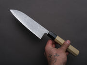 Hitohira - GR - Blue #2 Damascus - 165mm Santoku - Ho Wood Handle
