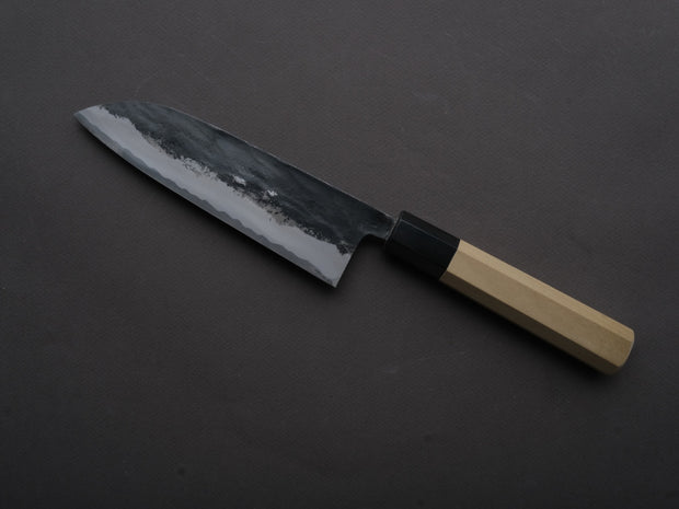 Hitohira - Blue #1 - Kurouchi - Santoku 165mm - Magnolia Handle