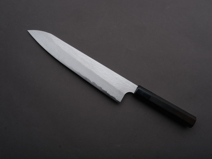 Nigara Hamono - VG XEOS - Tsuchime Damascus - Gyuto - 255mm - Ebony Handle