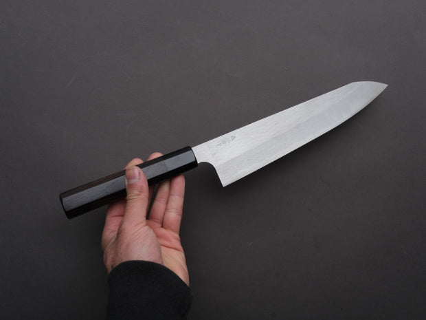 Nigara Hamono - VG XEOS - Tsuchime Damascus - Gyuto - 255mm - Ebony Handle
