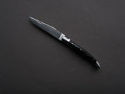 Fontenille Pataud - Folding Knife - Laguiole Traditional - Slip Joint - 12c27 Swedish Stainless - 11cm - Buffalo Horn Bark Handle - Leather Sleeve