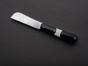 Fontenille Pataud - Folding Knife - London - Slip Joint - 14C28N Stainless - 9cm - Black Horn - Leather Sleeve