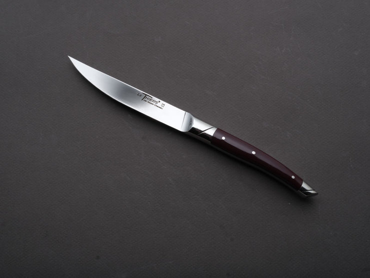 Goyon Chazeau - Le Thiers Avantage - Steak/Table Knives - Eggplant Acrylic Handle - Set of 6