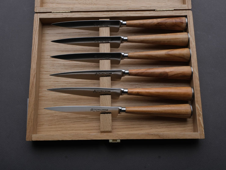 Fontenille Pataud - Steak/Table Knives - Picnic - Olivewood Handles - Set of 6