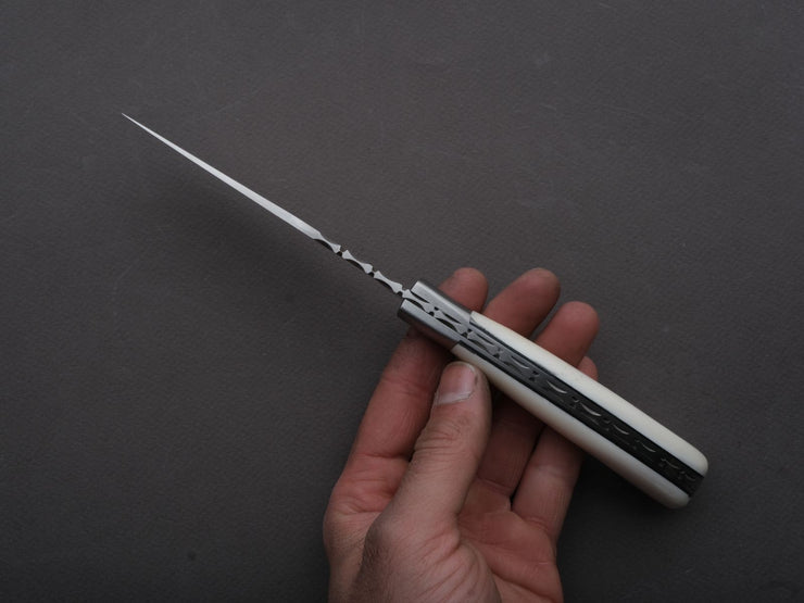 Fontenille Pataud - Steak/Table Knives - Le Capuchadou - Cow Bone + Buffalo Horn Handles - Set of 6