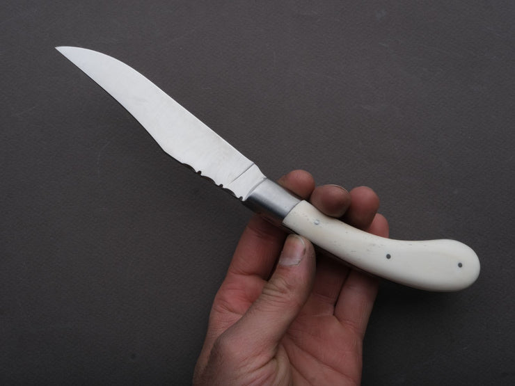 Fontenille Pataud - Steak/Table Knives - Le Capuchadou - Cow Bone + Buffalo Horn Handles - Set of 6