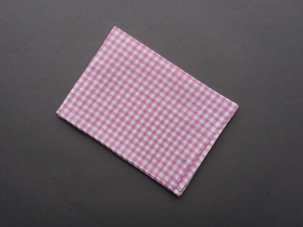 Fog Linen - Linen Kitchen Cloth - "Robin" Pink + White Check