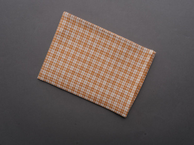 Fog Linen - Linen Kitchen Cloth - "Charlotte" Orange + Natural Check