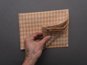 Fog Linen - Linen Kitchen Cloth - "Charlotte" Orange + Natural Check