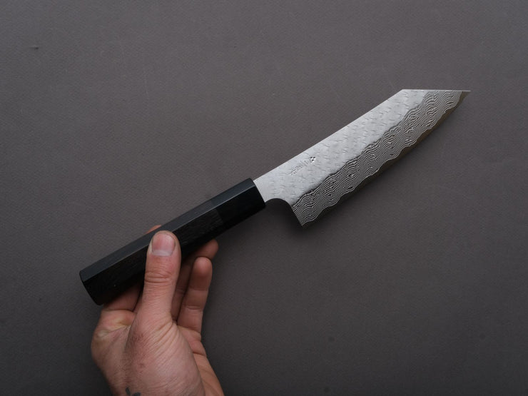 Nigara Hamono - SPG STRIX - Tsuchime Damascus - Bunka - 180mm - Ebony Handle