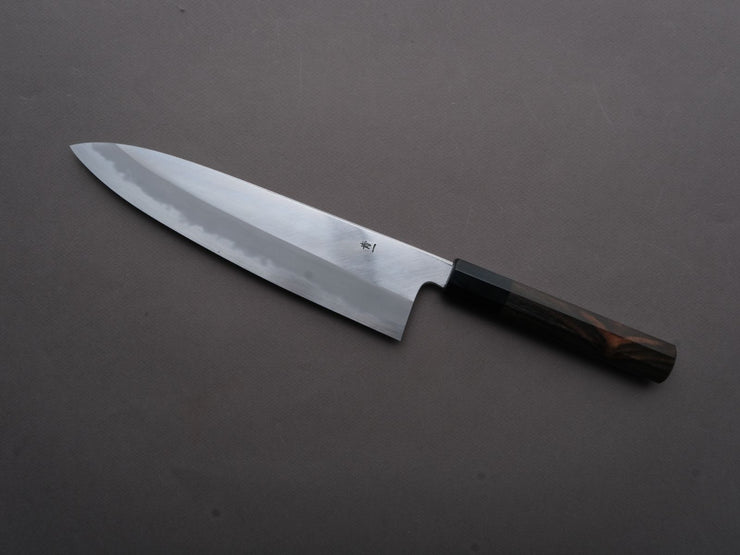 Hitohira - Tanaka x Kyuzo - Blue #1 - Migaki - Gyuto - 240mm - Taihei Ebony Handle (Extra Height)