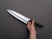 Hitohira - Tanaka x Kyuzo - Blue #1 - Migaki - Gyuto - 240mm - Taihei Ebony Handle (Extra Height)