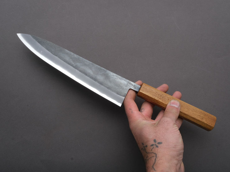 Hitohira - TD - Blue #2 - Stainless Clad - Kurouchi - Gyuto - 210mm - Oak Handle