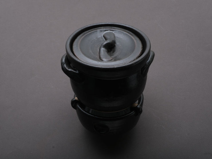 Komon - Banko Ware - Ceramic - Donabe Pot with Base - 1 Gao