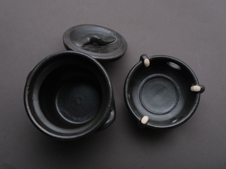 Komon - Banko Ware - Ceramic - Donabe Pot with Base - 1 Gao