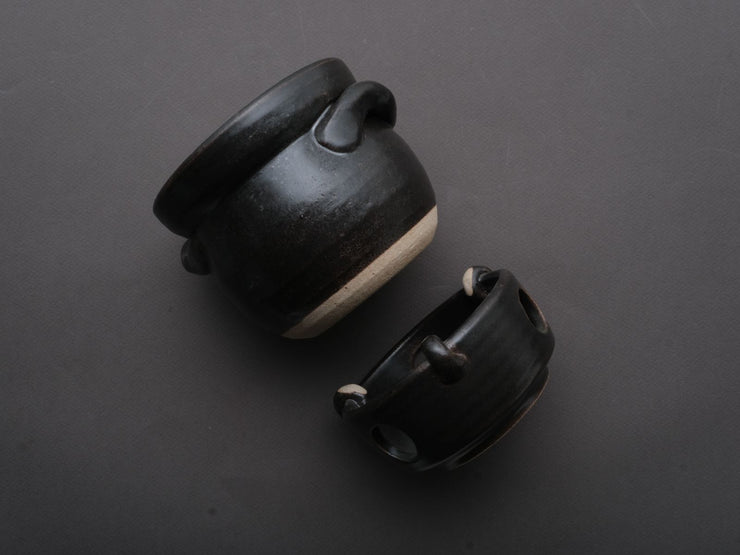 Komon - Banko Ware - Ceramic - Donabe Pot with Base - 1 Gao