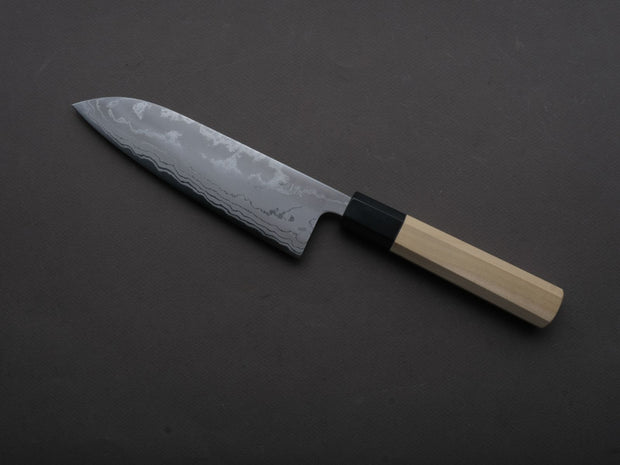Hitohira - GR - Blue #2 Damascus - 165mm Santoku - Ho Wood Handle