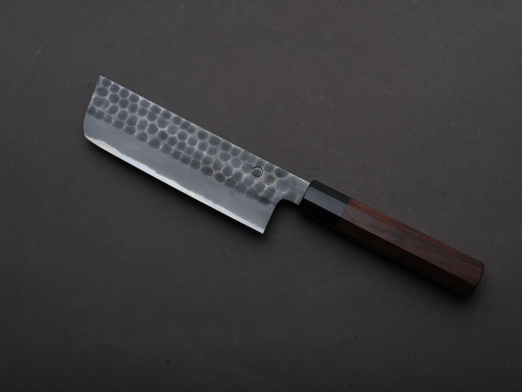 Hitohira - Hinode - White #2 - Stainless Clad - Tsuchime - Nakiri - 165mm - Taihei Rosewood Handle
