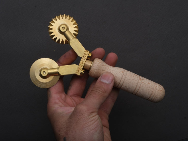 Ga.Ri. Torneria - Dual Brass Pasta Wheel - Smooth/Fluted