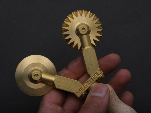 Ga.Ri. Torneria - Dual Brass Pasta Wheel - Smooth/Fluted