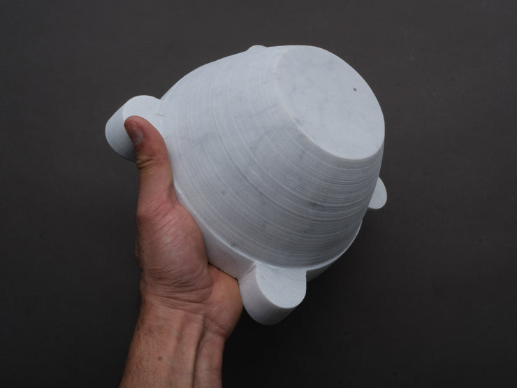 Nuova Marmotecnica - "Genovese" Carrara Marble Mortar and Beech Wood Pestle